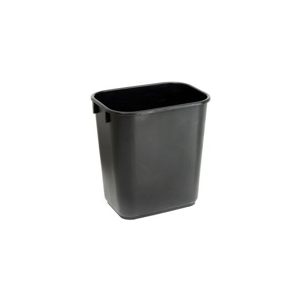 Global Equipment 13-5/8 Qt. Plastic Wastebasket - Black 1358BK - main